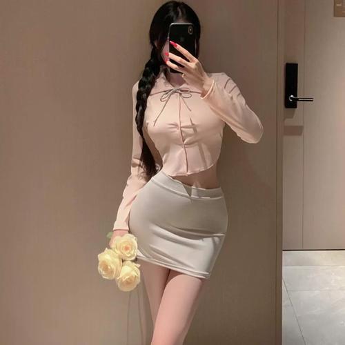 欲见*纯欲秘书制服紧身包臀裙性感睡裙约会内衣套装qqny主播擦边